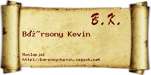 Bársony Kevin névjegykártya