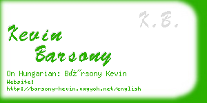 kevin barsony business card